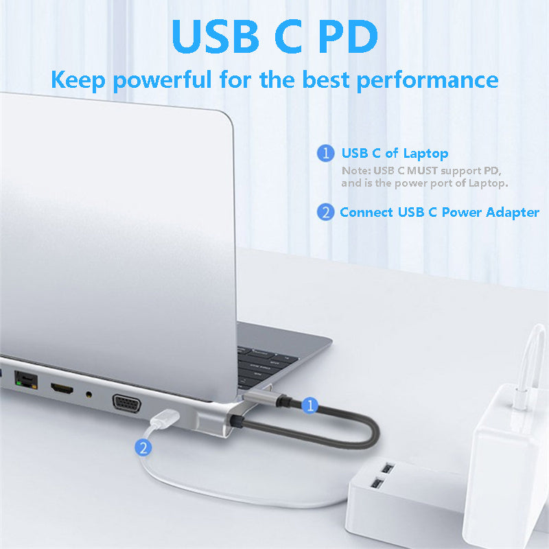 11 in 1 Hub laptop expansion dock